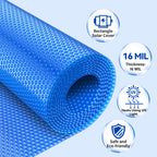 BigXwell Solar Pool Cover, Blue 16-mil 16 x 32 Foot Rectangle for In-Ground Pools, 1600 Series Heavy-Duty Insulating Pool Heater Covers.