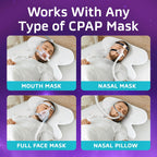 JJ CARE CPAP Pillow with Pillowcase (Pack of 1), CPAP Pillow for Stomach, Side, and Back Sleepers, Adjustable Height CPAP Pillow Memory Foam, CPAP Pillows for Head & Cervical Neck Support