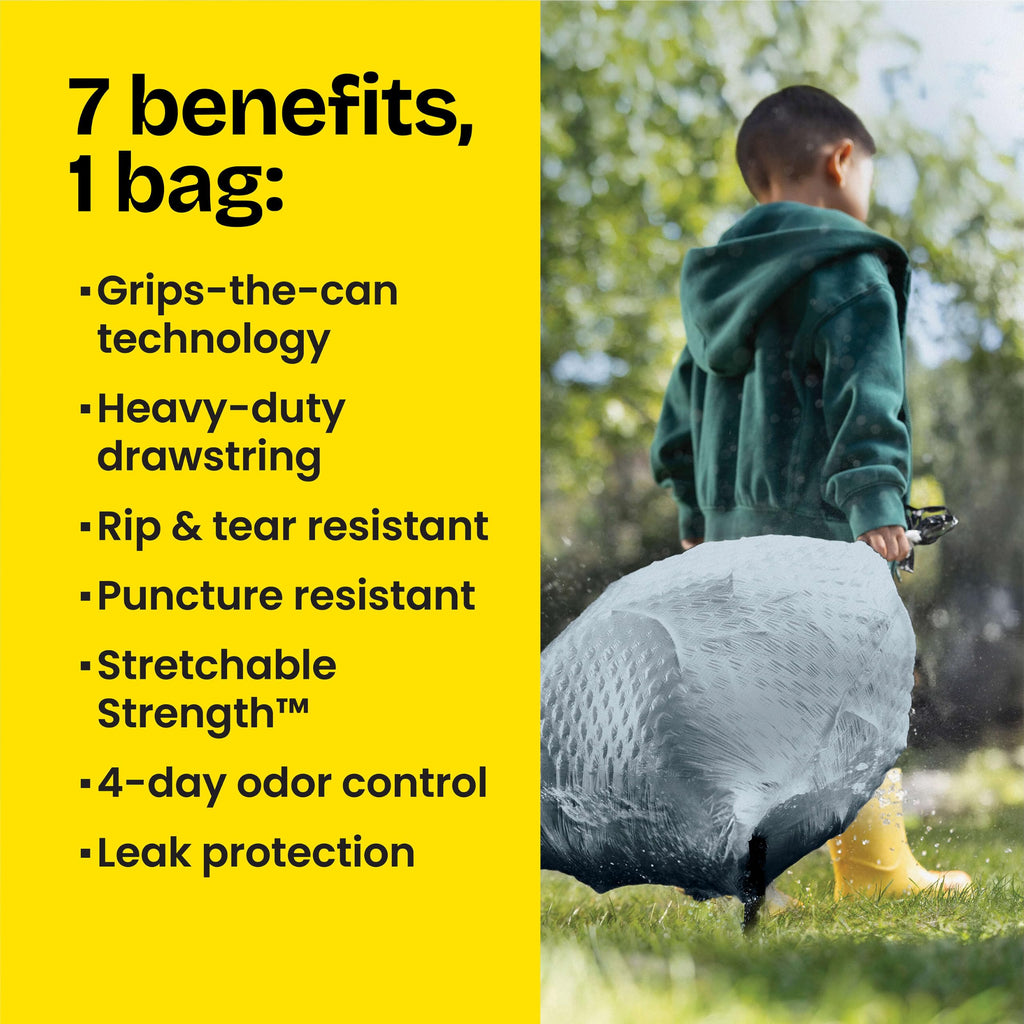 Glad Tall Kitchen Drawstring Trash Bags - Odorshield 13 Gallon White Trash Bag, Febreze Fresh Clean, 110 Count