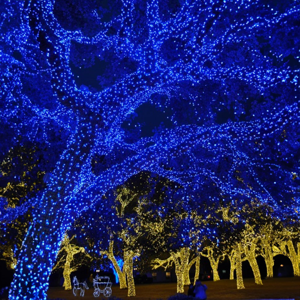 Dazzle Bright Outdoor Christmas String Lights, 1000 LED 328 FT Plug in Fairy Light with Remote Control 8 Modes & Timer, Waterproof Decoration for Home Garden Yard Xmas Wedding, Blue