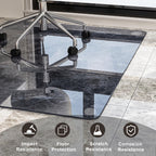 GLSLAND Office Chair Mat, 36" x 46" Grey Tempered Glass Floor Mat for Office Chair on Carpet, 1/5" Thick Computer Floor Mat with 4 Anti-Slip Pads