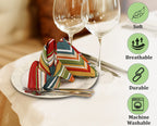 Ruvanti Cloth Napkins Set of 12 Cotton 100%, 20x20 Inches Napkins Cloth Washable, Soft, Absorbent. Cotton Napkins for Parties, Christmas, Thanksgiving, Weddings, Dinner Napkins Cloth - Multi Stripes