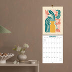 2025 Calendar - 2025 Wall Calendar 12 Months from Jan. 2025 to Dec. 2025, 8.5" x 23.4"(Open), The Perfect Matisse Style Calendar Planner with Ample Blocks for Writing, Beautiful Flower Calendar 2025