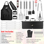 Kaluns BBQ Accessories, Complete Grill Set Dad Gifts for Fathers Day, 40 Pcs Premium Heavy Duty Stainless Steel Barbecue Grill Accessories for Outdoor Grill Gifts for Men