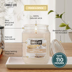 Candle-lite Scented Candles, Creamy Vanilla Swirl Fragrance, One 18 oz. Single-Wick Aromatherapy Candle with 110 Hours of Burn Time, Off-White Color