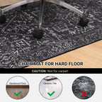 Chair Mat for Hard Floors, QQpony 63" x 51" Office Chair Mat for Hard Surface, Area Rug for Living Room, Protector Floor Rug Mat for Home Office (Black)