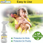 Premo Guard Poultry Spray - 16 oz - Kill Scaly Leg, Mites, Fleas, Lice, & Other Pest on Chickens and in Coops - Natural Plant Based Oils for Control, & Prevention - Family Safe with No Egg Withdrawl