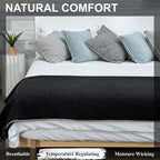 EKTOS 100% Wool Blanket, 90" x 66", Camping Blanket, Wool Blanket Military Surplus (Charcoal, Twin Size)