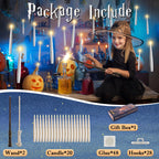JOIONE Floating Candles with Wand, 20 Pack Halloween Flameless Candles Magic Hanging Taper Candles with 2 Wand Remotes, Battery Operated Candles for Halloween Christmas Birthday Party Decor Ivory