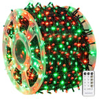 Dazzle Bright Outdoor Christmas String Lights, 1000 LED 328 FT Plug in Fairy Light with Remote Control 8 Modes & Timer, Waterproof Decoration for Home Garden Yard Xmas Wedding, Red & Green