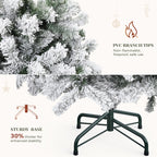 YITAHOME Prelit Snow Flocked Artificial Full Christmas Tree 6ft with Remote Control, Christmas Pine Tree with 11 Light-Modes, 1000 Branch Tips, and Foldable Base for Home, Party Decoration