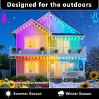 CETELUMA 300FT Permanent Outdoor RGB Lights, IP67 Waterproof Smart Eave Lighting, with App/Remote Control Eaves Light, DIY LED Scenes Modes for House Roof Decor,Christmas,Party,All Holiday and Daily.