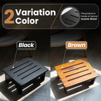 Tinamo One Step Stool for Adults 6.5" - Wooden Step Stools for Bed - 500 Lbs Safety Stepping Stool Bathroom Aid for Handicap, Elderly, Seniors, Kid, Bathtub, High Beds, Kitchens (Black 6.5 Inch H)