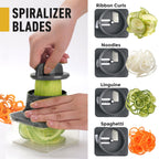 Mueller Pro-Series All-in-One, 12 Blade Mandoline Slicer for Kitchen, Food Chopper, Vegetable Slicer and Spiralizer, Cutter, Dicer, Grater, Kitchen Gadgets Sets with Container, White Sand/Gray