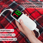 Heated Blanket Electric Throw 50X60, Christmas Heating Blanket Gift with 10 Heating Levels & 8 Hours Auto Off, Red Plaid Checkered Sherpa Blanket Warmer for Adults, Couch Bed Office Use, ETL