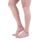 Doc Miller Compression Calf Sleeve for Men & Women, Premium Medical Grade, 15-20mmHg Graduated Support for Running, Calf Tear, Shin Splints, Knee High, Skin/Nude Calf Sleeves, Medium Size, 1 Pair