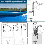 U.S. Pool Supply Pool Skimmer - Above Ground Pool Skimmer, Floating Surface Skimmer, 5 Adapters, Pool Accessories - Clean Dirt Basket, Wall Mount, Attach to Inflatable Collars, Tubular, Metal Frames