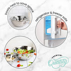 WHYSKO Meal Prep Stainless Steel Mixing Bowls Set, Home, Refrigerator, and Kitchen Food Storage Organizers | Ecofriendly, Reusable, Heavy Duty (Blue)