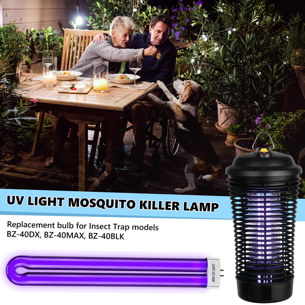Kittmip Bug Zapper Replacement Bulbs, 40w Black Light Bulb Compatible with Black Flag Bug Zapper Model BZ-40DX, BZ-40MAX, and BZ-40BLK (2)