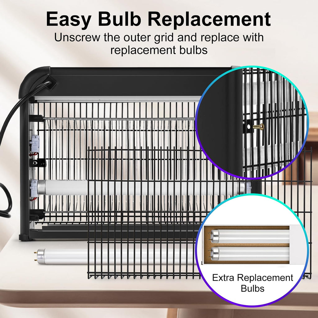 Indoor Bug Zapper Indoor Mosquito Zapper Electric Bug Zapper Light Mosquito Light Mosquito Killer Lamp Bug Catcher Mosquito Lamp, 2024 Fully Upgraded 3800V