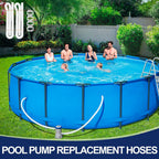 Pool Hoses for Above Ground Pools, 2 Pack 1.25 x 59 Inch Pool Filter Pump Hoses, Compatible with Intex Pool Filter Pump 607, 637 With 4 Metal Clamps(2)