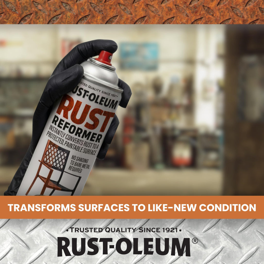 Stops Rust Reformer Spray, Instantly Converts Rust to a Protected Paintable Surface, No Bare Metal Sanding Required, Black, 10.25 oz