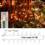Toodour Clear Christmas Lights, 25ft 100 Count Incandescent Indoor Outdoor String Lights, UL Certified Connectable Green Wire Mini Bulb Lights for Home, Party, New Year, Xmas Tree Decor - Warm White