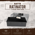 RUGGED RANCH  Ratinator No Poison, Multi-Catch Live Animal Rat Catch and Release Cage Trap for Indoor or Outdoor Pest Control, Black