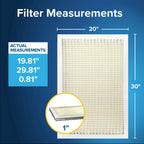 Filtrete 20x30x1 AC Furnace Air Filter, MERV 5, MPR 300, Capture Unwanted Particles, 3-Month Pleated 1-Inch Electrostatic Air Cleaning Filter, 6-Pack (Actual Size19.81x29.81x0.81 in)