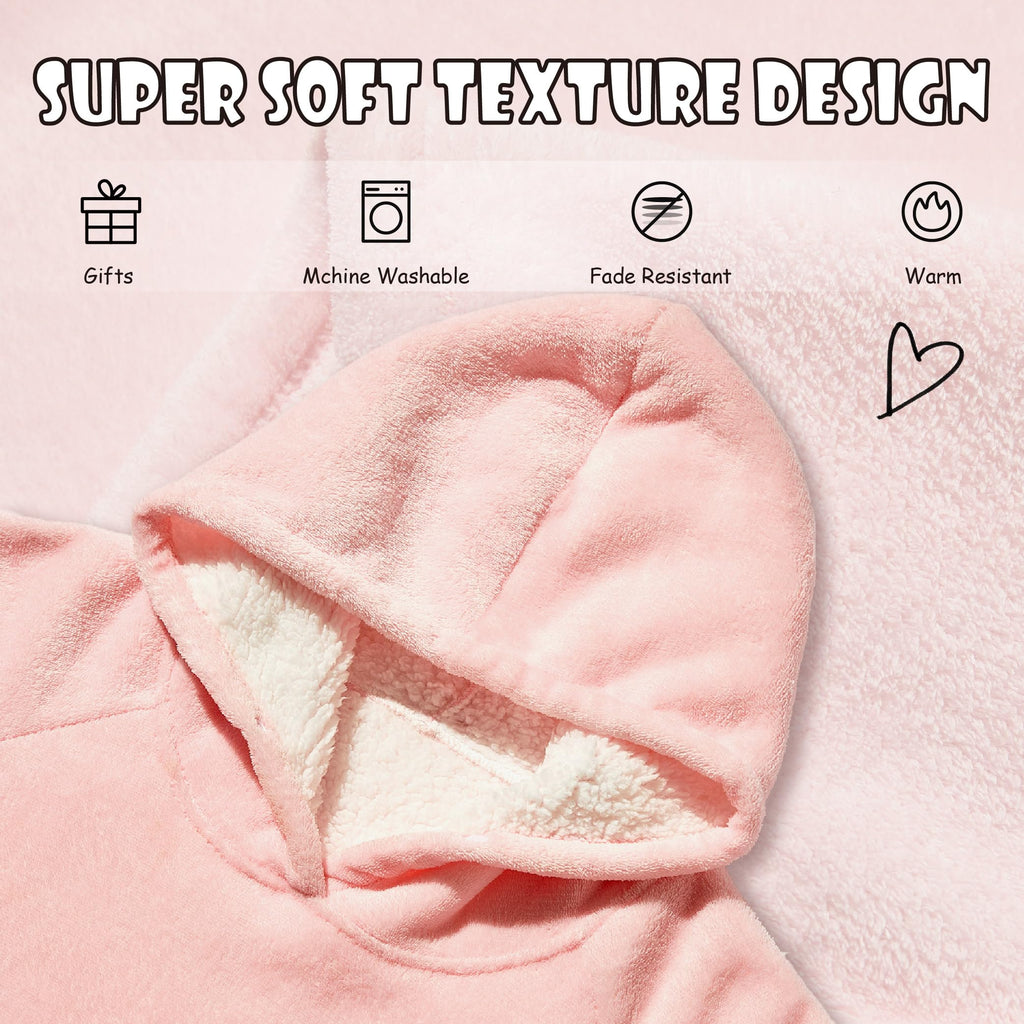 Krifey Wearable Blanket Hoodie, Oversized Sherpa Hooded as Christmas Gifts Birthday Gifts for Mom Women Girlfriend Men, Cozy Sweatshirt with Giant Pocket