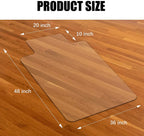 Kuyal Chair Mat, Rolling Chair Mat for Hardwood Floor, 36" X 48" Transparent PVC Home Office Floor Protector Mat (36" X 48" with Lip)