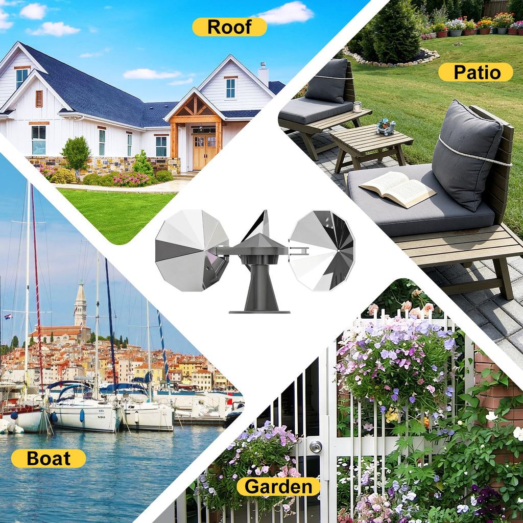 OFFO Bird Scare Reflective Device, Bird Reflector with Plastic Base for Outside Patio, Keep Pigeon Woodpeckers and Sparrows Away from Outdoor Boats Roofs Gardens