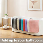 Yanzifly Bathtub Mat Non Slip Bath Mat for Tub Silicone Soft & Safe, Bath Tub Mat Non Slip Shower Mats, Suction Cups Bath Tub Anti Slip Matt for Kids Elderly Non Toxic, Machine Washable - Navy Blue