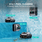 WYBOT C1 Cordless Robotic Pool Vacuum for Inground Pools, Above Ground Pool Cleaner 4-in-1 Wall & Waterline Cleaning Up to 1,614sq.ft, 150mins Smart Navigation, App Support