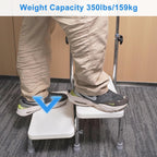 Hotodeal Step Stool with Handle for Elderly, Foot Stool with Handle, Adjustable Height & Non-Skid 2 Steps Medical Step Stool with Handrail, Heavy Duty Hold up to 350lbs for Senior, Surgery Patients