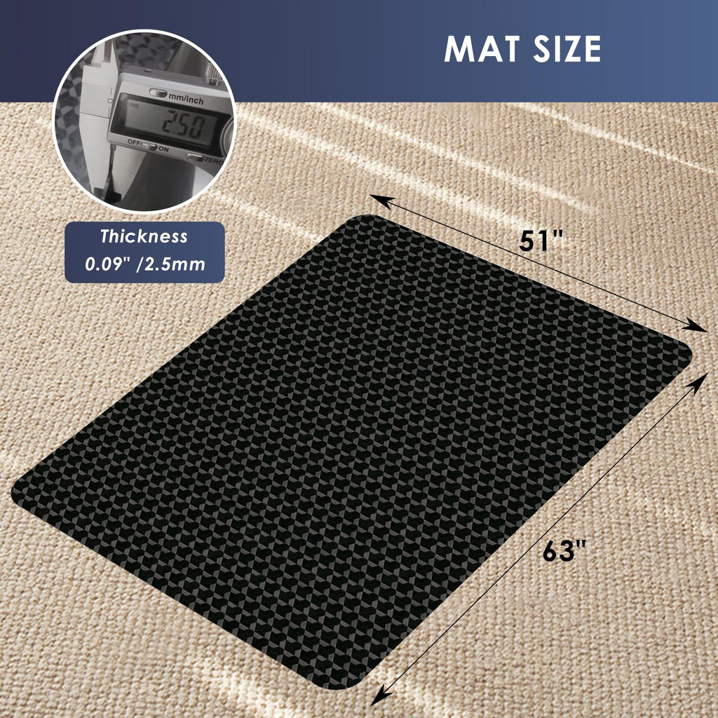 Vicwe Office Chair Mat for Carpet, 63" x 51"Anti-Slip Waterproof Floor Protector Desk Chair Mat for Rolling Chairs, Heavy Duty Chair Mat with Studs,Easy Glide Floor Mat for Home,Gaming
