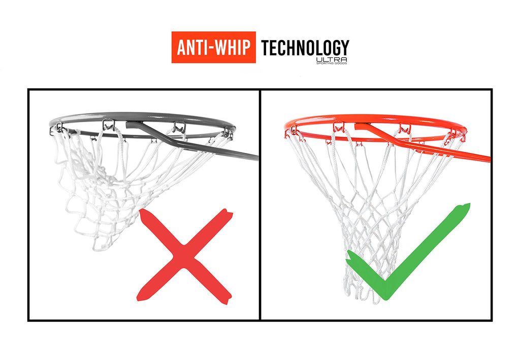 Basketball Net Replacement Heavy Duty - 12 Loops, Professional All Weather Anti Whip Nets, Fits Standard Indoor or Outdoor Rims - Premium Basketball Accessories - Hoop Net