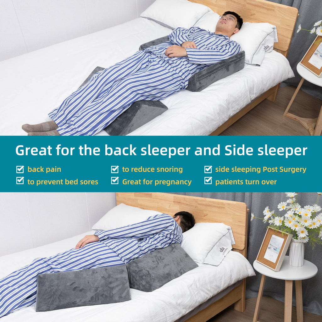 Fanwer Bed Wedges & Body Positioners for Elderly (3 in 1),40 Degree Triangle Wedges for Bed Positioning,Triangle Pillow for After Surgery, Wedges for Bedsores,Wedge Pillow for Positioning