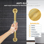 Grab Bars for Shower, 2 Pack 16-Inch Anti Slip Shower Handles for Elderly, Safety Shower Grab Bar, Stainless Steel Handicap Grab Bars for Bathroom,Toilet (Gold, 1" Diameter)