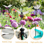 Lidengle Dragonfly Clips Black Dragon Fly Hat Clip Artificial Realistic 3D Dragonflies Garden Stakes Decor for Indoor Outdoor (10 Pcs)