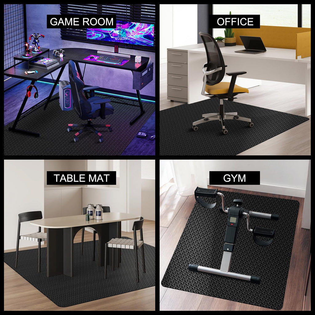 Office Chair Mat for Hard Floor, 60"x75" Large Durable Computer Chair Mat, Unique Y-Shaped Pattern Floor Protector Rug for Rolling Chairs, Anti-Slip Waterproof Desk Floor Mat for Work, Home, Gaming