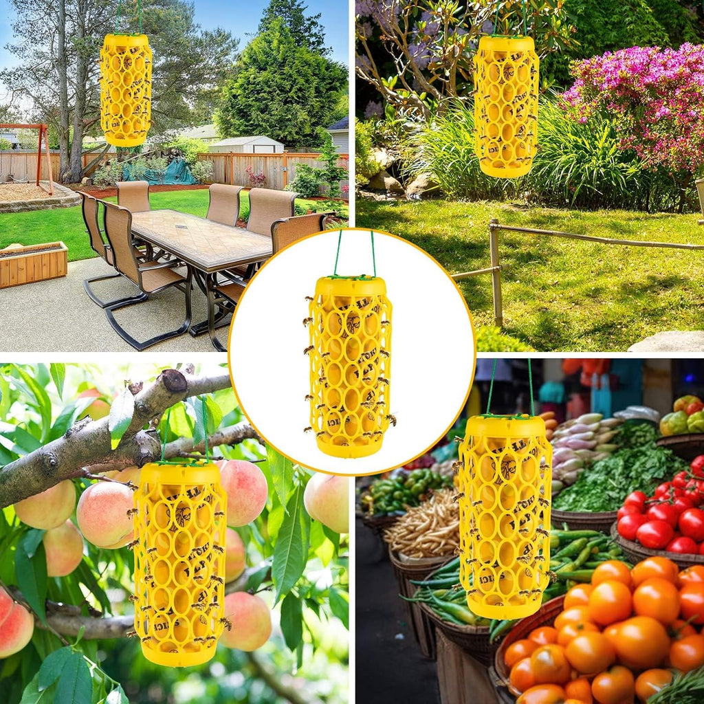 2 PCS Wasp Traps Outdoor Hanging Wasp Repellent Indoor/Outdoor Bee Traps Catcher, Effective Insect Trap,Yellow Jacket Trap Bee Killer, Flying Catcher, Gnat, Mosquito,Bee, Wasp Flying Insect Killer