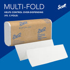 Scott® Multifold Paper Towels (03650), with Absorbency Pockets™, 9.2" x 9.4" sheets, White, Compact Case for Easy Storage (250 Sheets/Pack, 12 Packs/Case, 3,000 Sheets/Case)