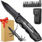 Gift for Dad, Multitool Knife BEST DAD EVER for Camping, Fathers Day Christmas Unique Dad Gifts, Dads Birthday Gift from Daughter Son, Christmas Ideal Presents for Dads, Gadget Present for Father