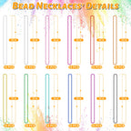 Huskein Bead Necklace, 120PCS Mardi Gras Beads, 33" Colorful Mardi Gras Beads Necklaces, Women Men Party Costume Accessories Parade Throws Bulk Party Favors for Christmas Pirate Carnival