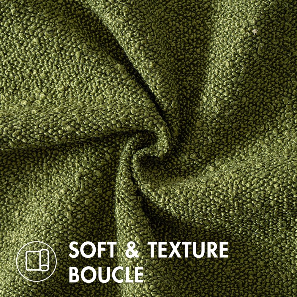 MIULEE Set of 2 Olive Green Throw Pillow Covers 18x18 Inch Decorative Couch Pillow Covers Textured Boucle Accent Solid Christmas Pillow Cases Soft for Cushion Chair Sofa Bedroom Livingroom Home Decor