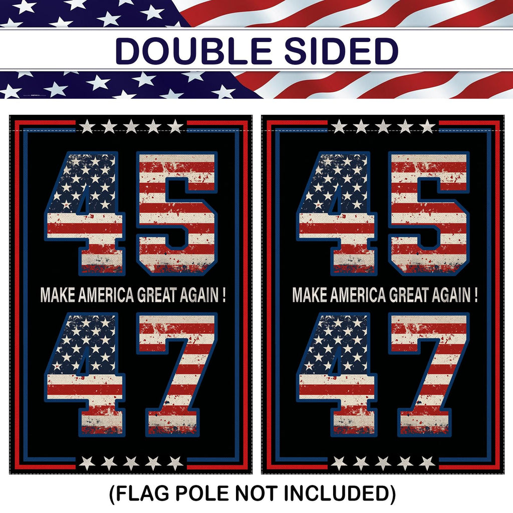 EKOREST Donald Trump 2024 Garden Flags for Outside, 45 47 Take America Back Yard Decoration,Small Outdoor Decor for American President Election,12x18 Inch Double Sided