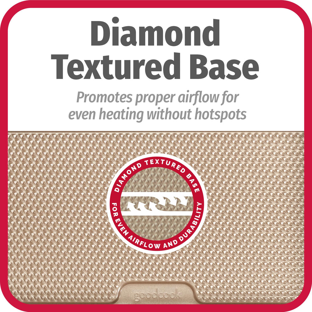 GoodCook 11” x 17” Non-Stick Divided Sheet Pan – 3-in-1 Textured Cooking Pan, Baking Dish, Scratch-Resistant Carbon Steel Oven Pan for Meal Prepping & Sheet Pan Dinners