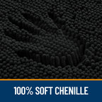 Black Bathroom Rug 30x20, Extra Soft Absorbent Chenille Bath Rugs, Rubber Backing Quick Dry, Machine Washable Bath Mats for Bathroom Floor, Tub and Shower, Home Decor Accessories