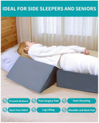 SJFFDP Wedges for Bed Positioning, Side Wedge Pillows for Seniors 3PCS, Multifunction Positioning Wedge Pillow for Sleeping and Back Pain Relief, Wedge Pillow for Bed Sores, Knee Elevated